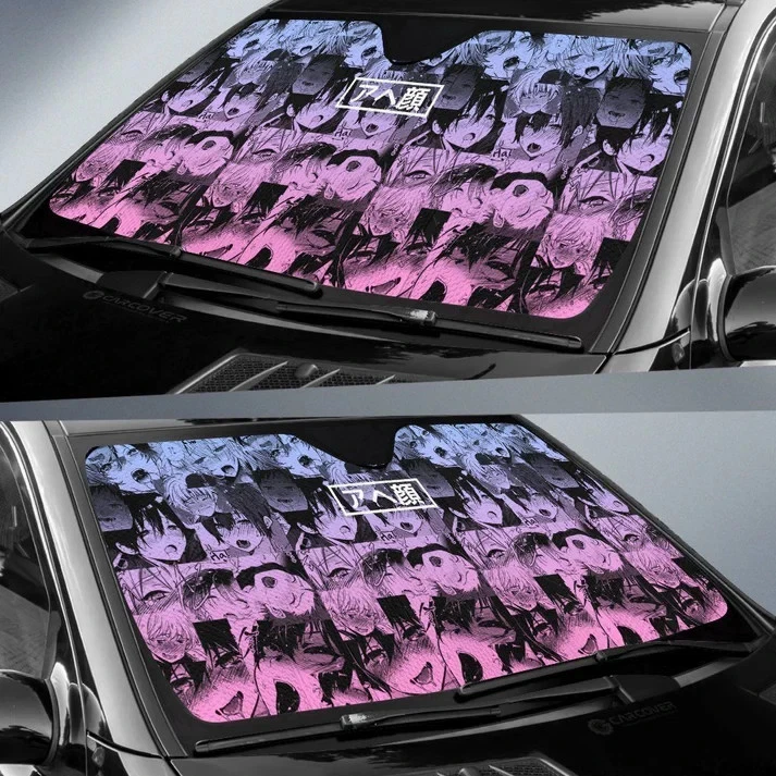 Ahegao Yaoi Car Sunshade - Custom Anime Windshield Shade & Interior Accessories