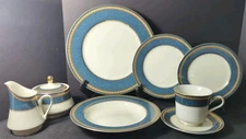 Mikasa Grande Ivory Imperial Lapis China Dinnerware Gold/Blue Rim, Choose Pieces