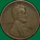 1924-S Lincoln Wheat Cent Fine F Coin #35358