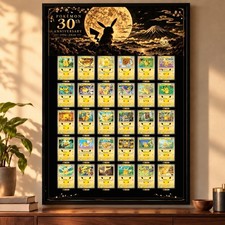 Pokemon 30th Anniversary 2026 Poster Print Pikachu TCG Graphic Wall Art Decor