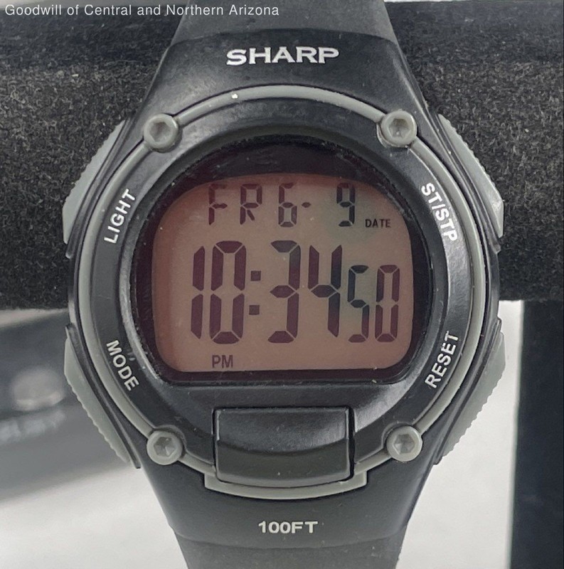 Sharp Black Digital Back Light Waterproof Men's Watch