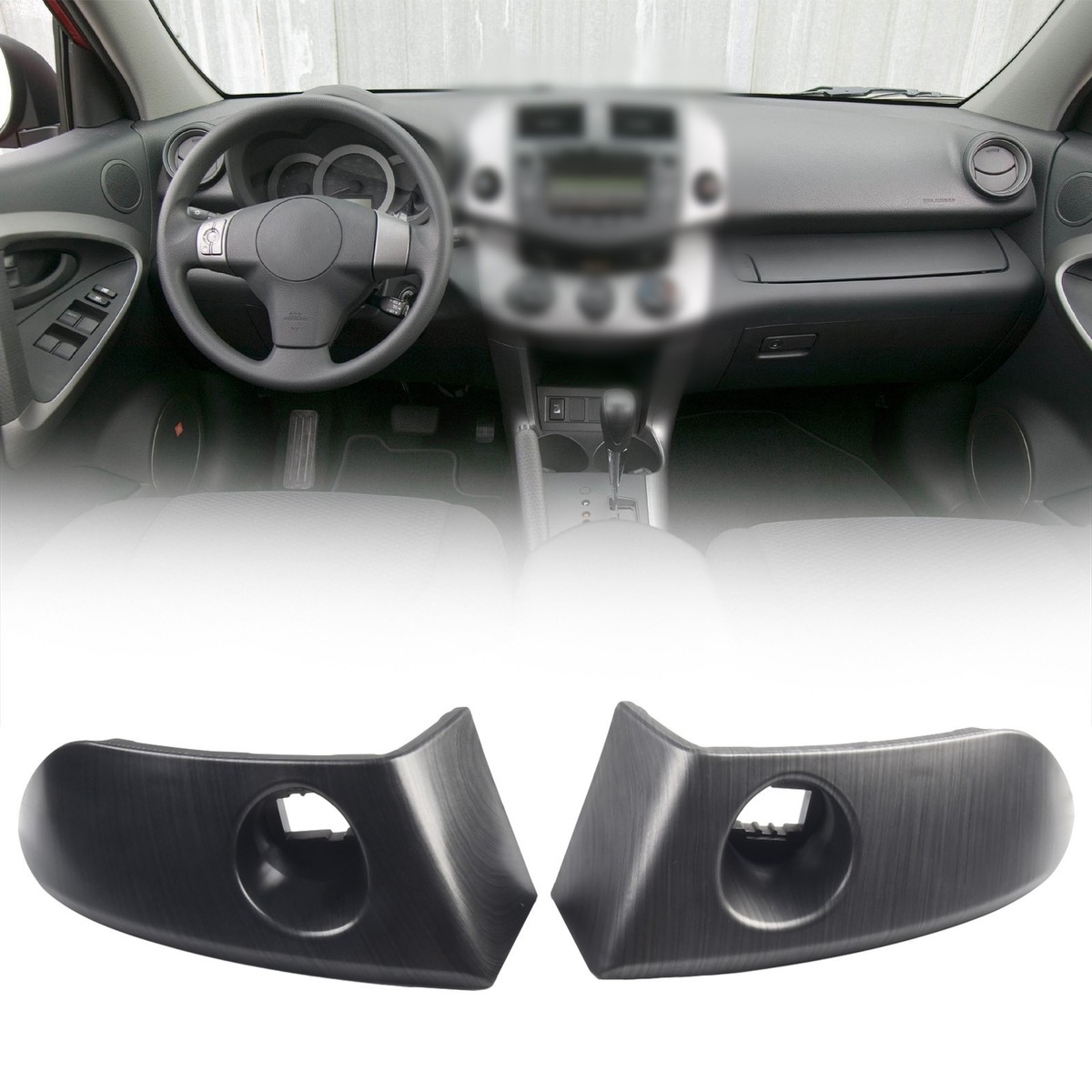 Car Center Trim Panel Trim Dash Frame Toyota RAV4 2006-2012 1Pair Grey Wood Grain Dashboard Frame Kit Fascia Plastic Accessories - 34 - View #8