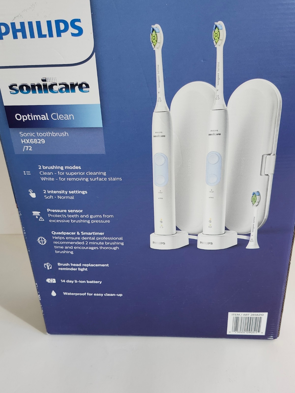 2 Pack Philips SONICARE OPTIMAL CLEAN POWER TOOTHBRUSH HX6829/72