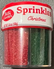 Betty Crocker Sprinkles For Christmas Cake & Cookie Decorating Variety 3.8 OZ