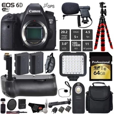 Canon EOS 6D DSLR Camera Body Only + Professional Battery Grip Bundle3