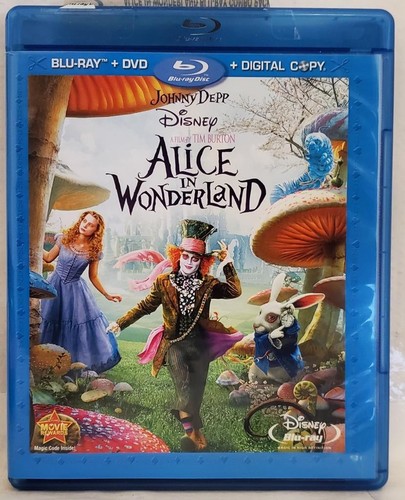 Alice in Wonderland (Blu-ray/DVD, 2010, 3-Disc Set, Includes Digital Copy) Oblvd - Foto 4 di 6