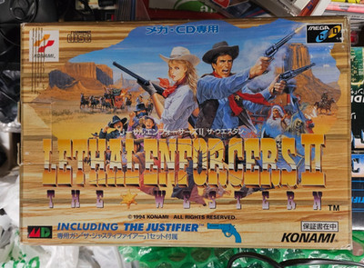SEGA MEGA DRIVE Mega CD LETHAL ENFORCERS 2 + JUSTIFIER GUN JP Ver RARE US SELLER