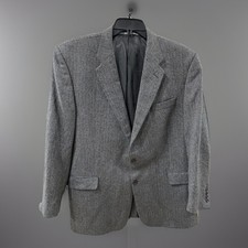 Hickey Freeman Men  s Cashmere Herringbone Sport Coat Blazer Jacket 46R