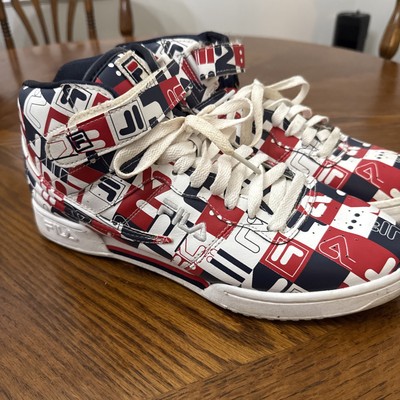 Fila F-13 Archive Print High Top Basketball Shoes Men s 9.5