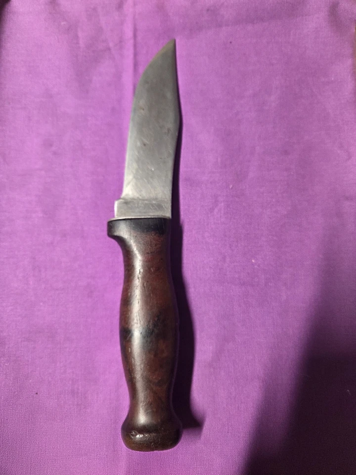 Cuchillo de hoja fija vintage Western Boulder Colorado mango de madera Foto 2 de 4