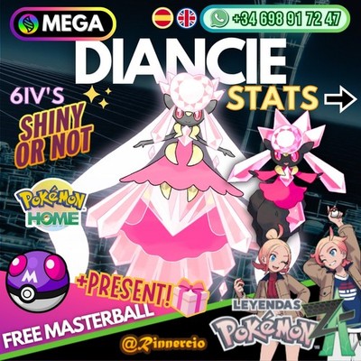 MEGA Diancie Shiny 6IVs Competitive Pokemon ZA Legends + Free Masterball