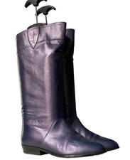 True Vintage Leder Stiefel Peter Kaiser lila Damenstiefel Leather Boots _ Nr. 10