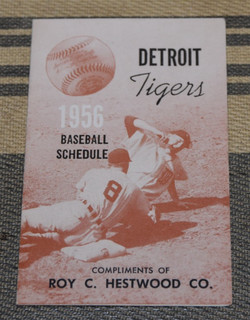 1956 DETROIT TIGERS Pocket Schedule BASEBALL CROWN PRESS Advertising Insurance
