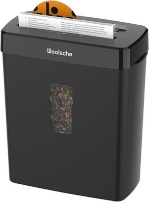 Woolsche Paper Shredder,10-Sheet Cross Cut with 3.43-Gallon 10-Sheet, Black 