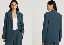 Express Signature Crepe Two-Button Relaxed Blazer Meredian 2451 Size L