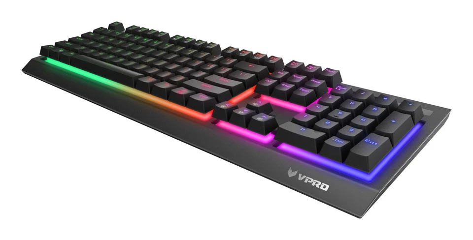 Rapoo Gaming Keyboard V52s Wired USB BACKLIT Qwerty Black Membrane 104 Keys - Image 4 of 4