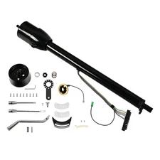 Black Stainless 32" Tilt Automatic Steering Column w/9 Hole Wheel Adapter No Key
