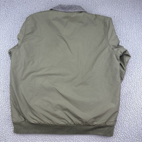 L.L.Bean Men's Size L Tall Warm-Up Olive Shell Gray Fleece Lined Full Zip Jacket - Picture 2 of 13