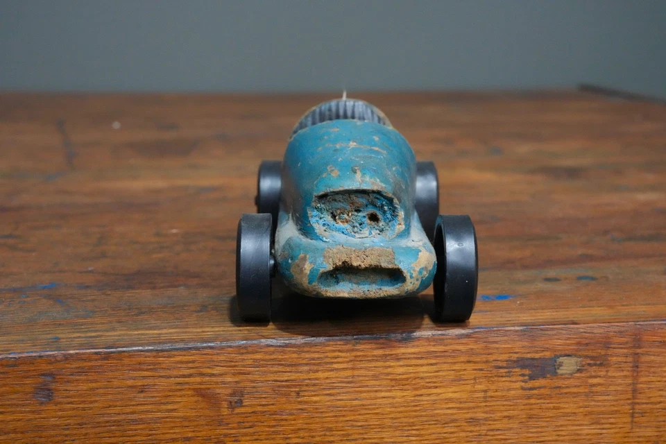 Vintage Original 1950s Midget Racer wood tether car antique model toy - Image 2 of 4