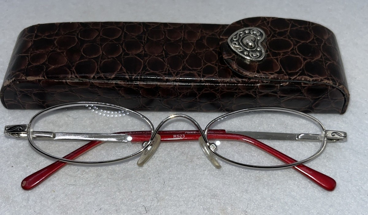 Vtg Brighton Foldable Reading Glasses Silver Plated With  display picture 3