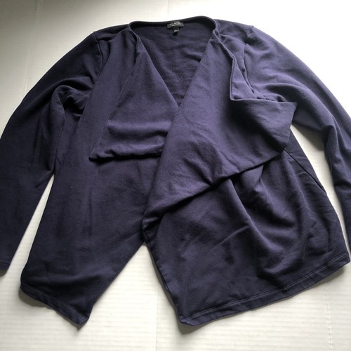 Talbots dunkelblau vorne offen Strickjacke Pullover drapiert 1XP A3465