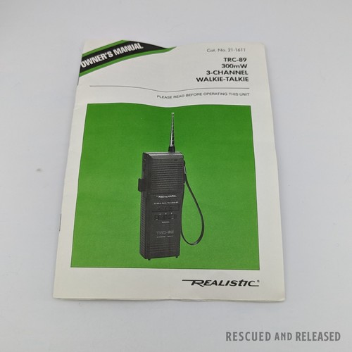 1986 REALISTIC TRC-89 Model 21-1611 CB Walkie Talkie 3-Channel 300mW Tested - Picture 9 of 12