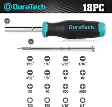 DURATECH Multi-bit Screwdriver Set 18-in-1 with T-bar and Precision Screwdriver