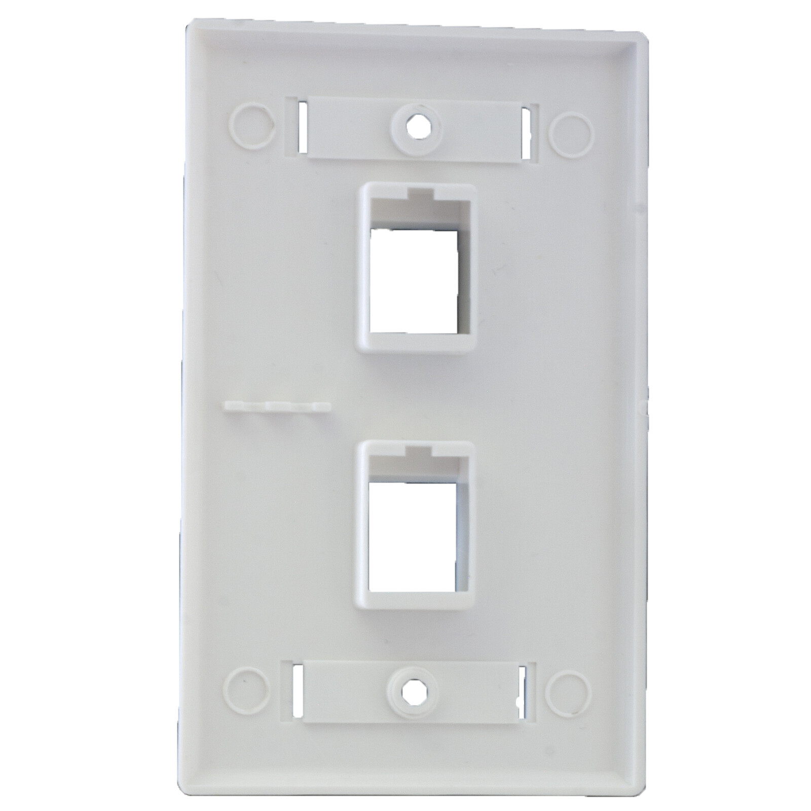 2 Port Keystone Faceplates White with Label Windows Cat5e 50-Pack