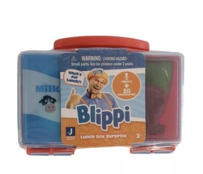 New Blippi Lunch Box Surprise Red W/ Exclusive Figure,2 Accessories & More