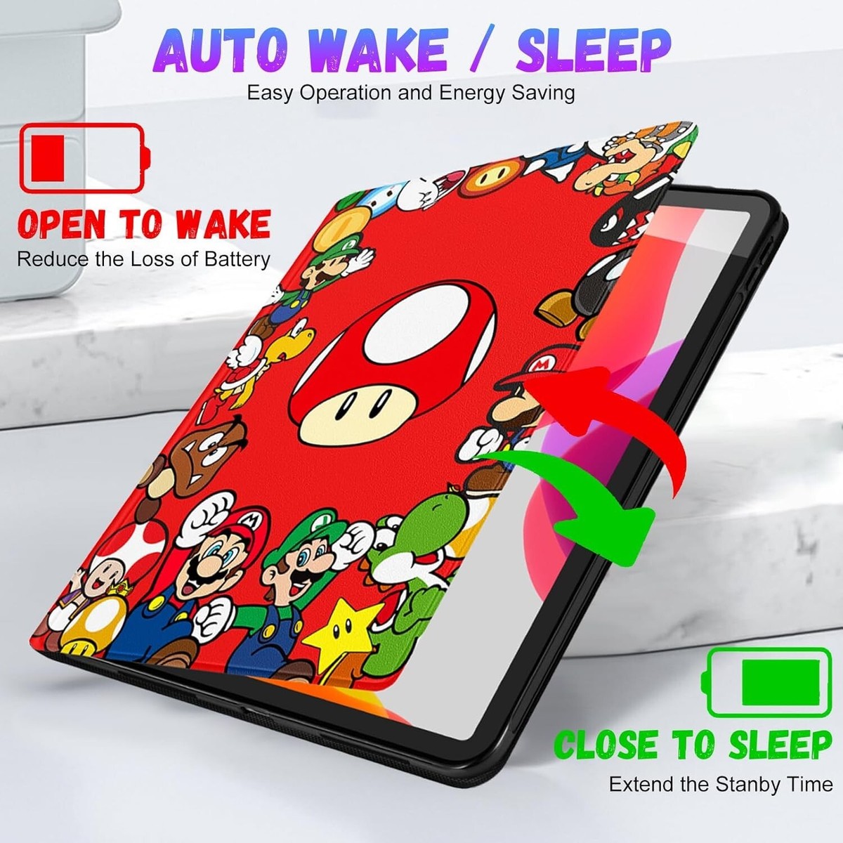 Super Mario Mushroom Cool iPad Mini 7 Case/for iPad Mini 6 Case