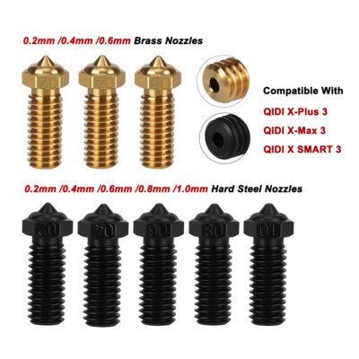 3D Printer Brass/Hardened Steel Nozzles Kit for QIDI X-Plus 3/X-Max 3/X Smart 3