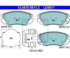 ATE brake pad set disc brake ATE ceramic 13.0470-5611.2