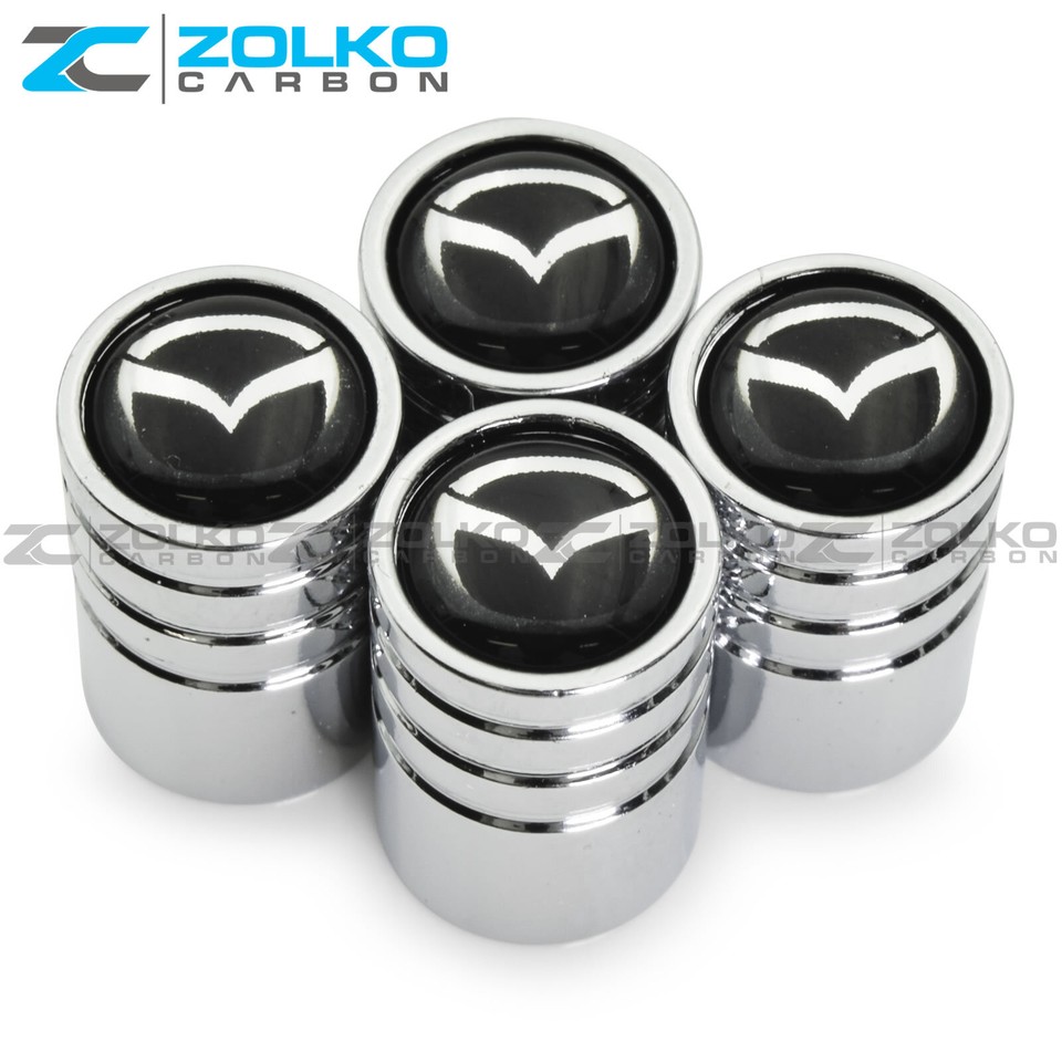 Black Metal Valve Stem Caps For GMC - Set Of 4 (VT08) From US Seller