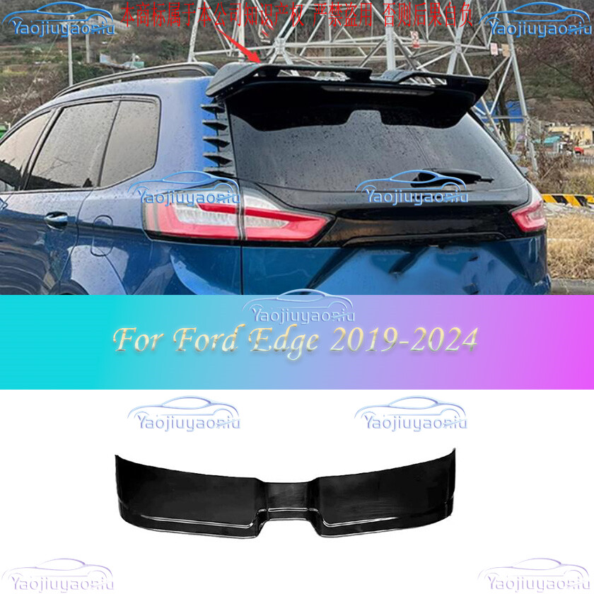 Glossy Black ABS Rear Trunk Lip Spoiler Tail Wing for Ford Edge 2019-2024