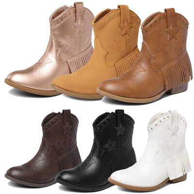 Dream Pairs Kids Boys Girls Western Cowgirl Boots Cowboy Boot - Main Image