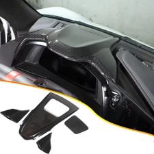 ABS Carbon Fiber Dashboard Instrument Upper Panel Cover For Corvette C8 2020-25