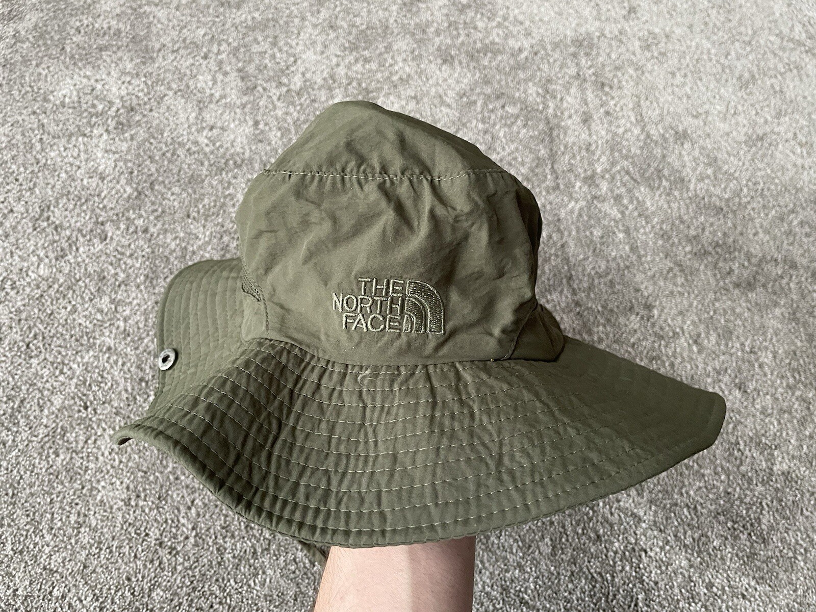 The North Face Bucket Hat Mens Army Green One Size Hiking Outdoor Safari Sun Cap