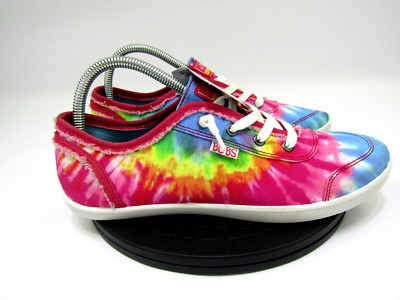 Bobs Skechers Tennis Shoes Sneakers Womens 9 Tie Dye Memory Foam Hippie NWT