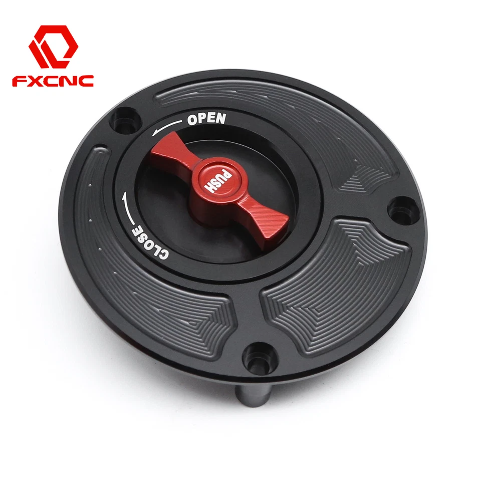CNC Keyless Oil Fuel Gas Tank Cap Cover For Yamaha R1 R1S R1M FAZER FZ1 Black - Imagem 3 de 4