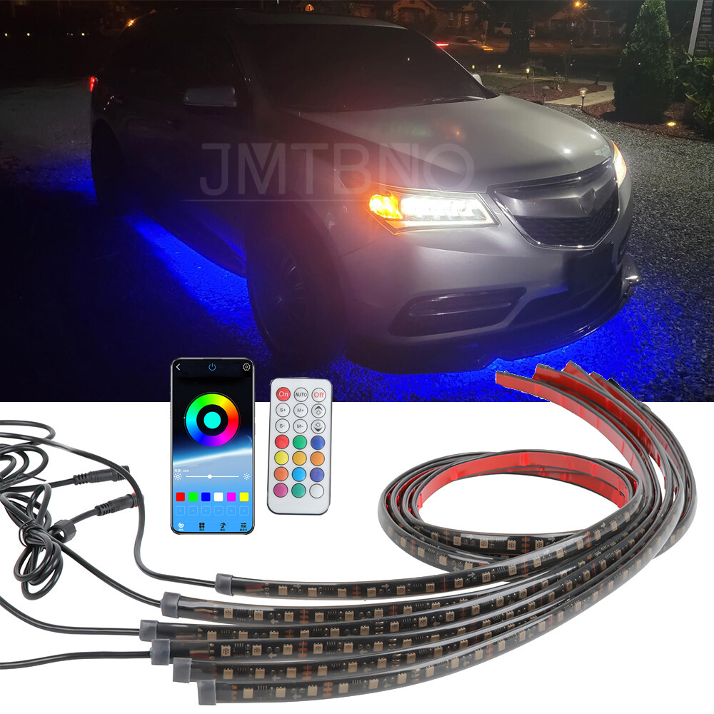 For Acura MDX RDX TLX 6PC RGB LED Underglow Light Brake Turn
