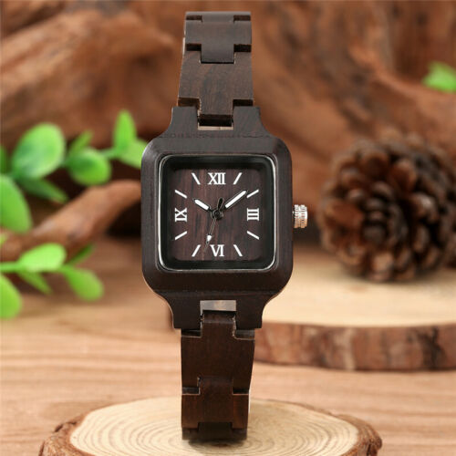 Creative Women's Wooden Watch Bamboo Quartz Analog Wristwatch Full Wood Strap - Picture 1 of 14