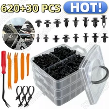 650Pcs Car Retainer Auto Fasteners Push Trim Plastic Clips Pin Rivet Bumper Kit