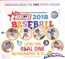 2018 Topps Heritage Baseball MASSIVE Factory Sealed 24 Pack Retail Box-216 Cards