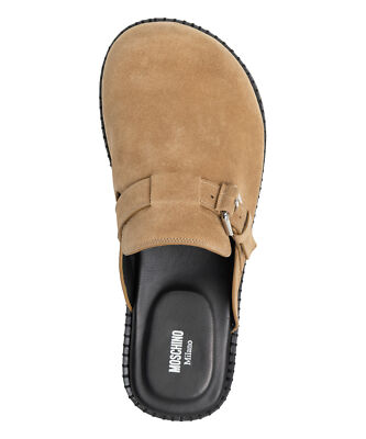 サンダル MOSCHINO Men Sandals MB10152G0M GF0 10B Beige Moschino sandals men MB10152G0MGF010B Beige leather logo