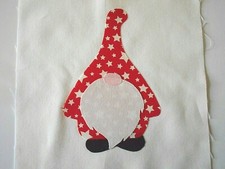 12 Red And Blue Patriot Americana Gnome Quilt Blocks 7 1/2" Fusible Applique 3
