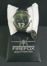 FIREFOX SKYDIVER FFS20-115 olivgrün Carbon Edelstahl • Lederarmband Dornschließe