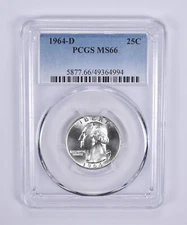 1964-D Washington Quarter MS66 PCGS Blue Label