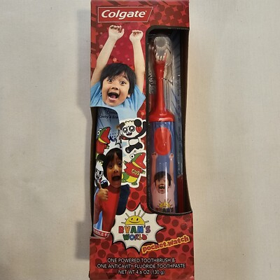 Colgate Kids Toothpaste and Battery Powered Toothbrush Set, Ryan's World