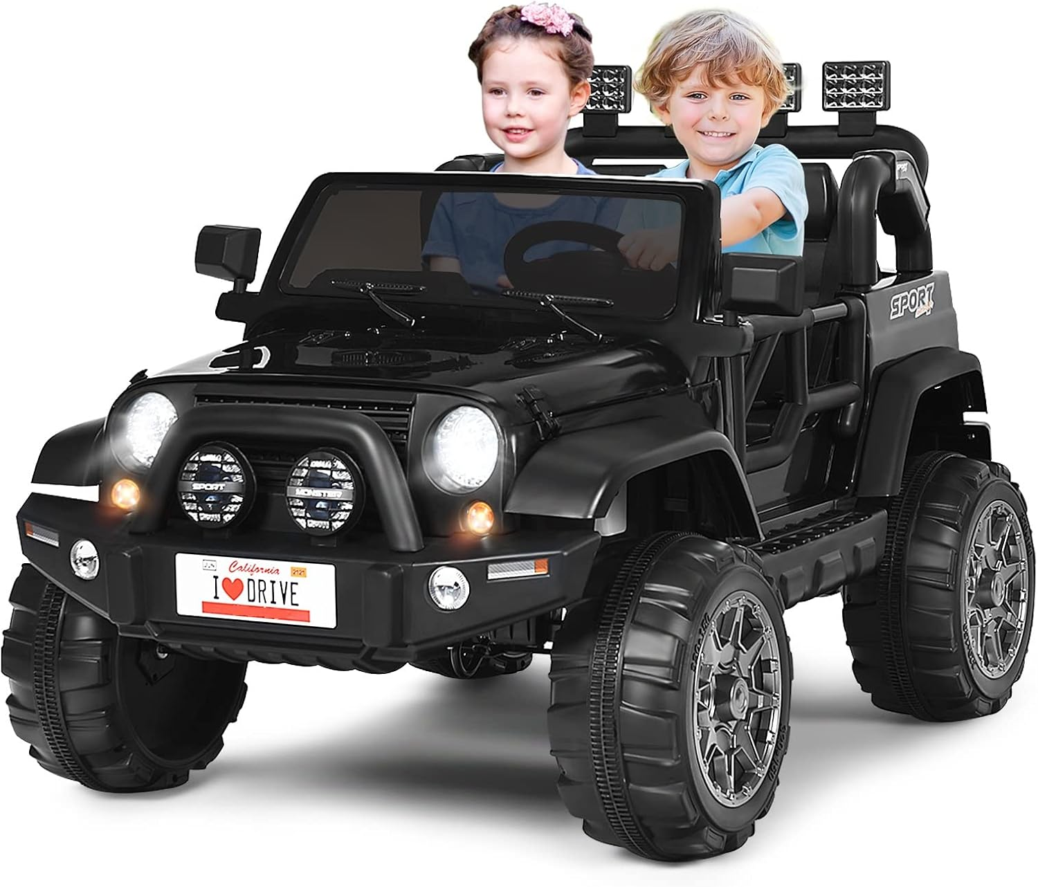 Costzon 2-Seater Ride on Truck, 12V Battery Powered Electric Vehicle Toy W/Remot