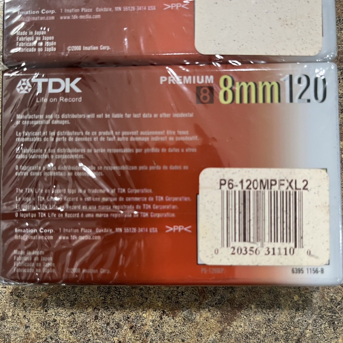 TDK P6-120HMPR*5 [未開封] TDK 8MM MP Premium 120 Video Tapes Made in Japan P6-120MP